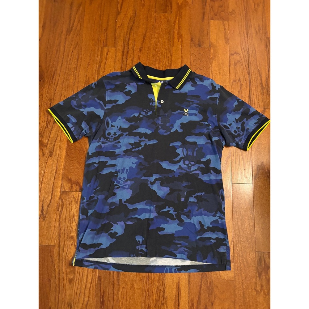 Psycho Bunny Blue Camo Polo Size 6